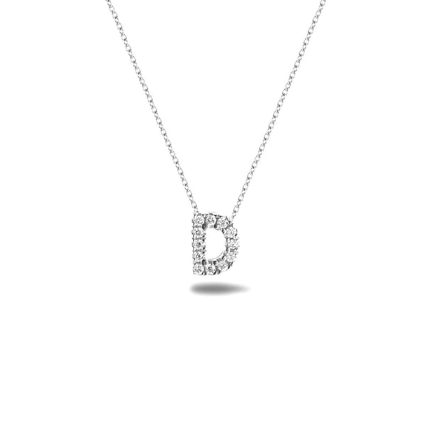 Bright, 18-karat White Gold Necklace with Diamond Pendant - D