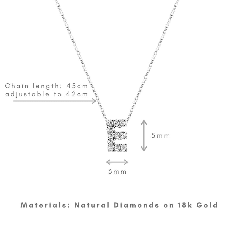 Bright, 18-karat White Gold Necklace with Diamond Pendant - E
