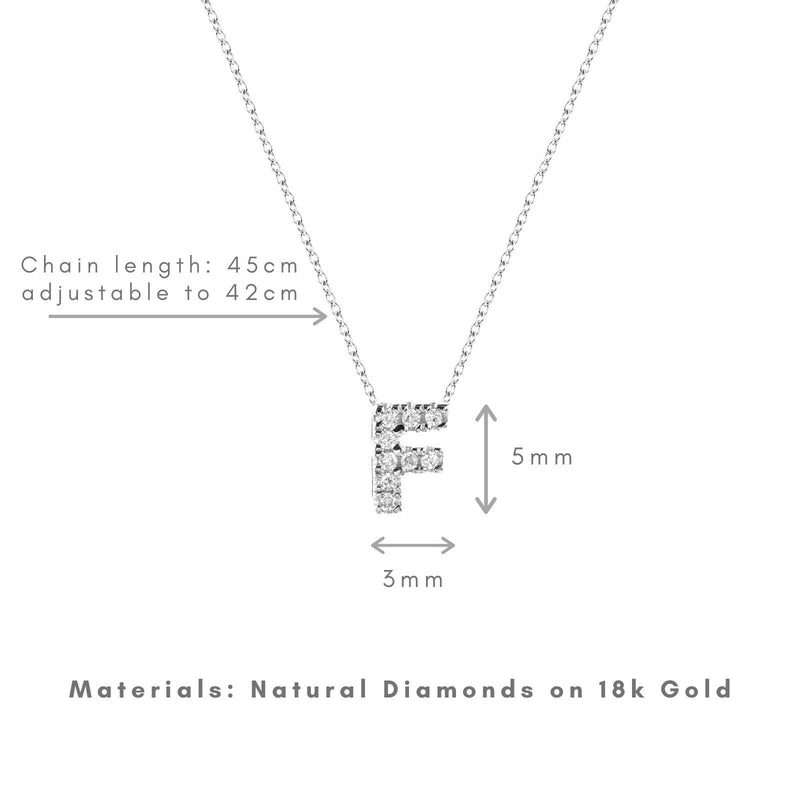 Bright, 18-karat White Gold Necklace with Diamond Pendant - F