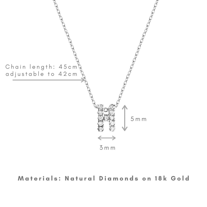 Bright, 18-karat White Gold Necklace with Diamond Pendant - H