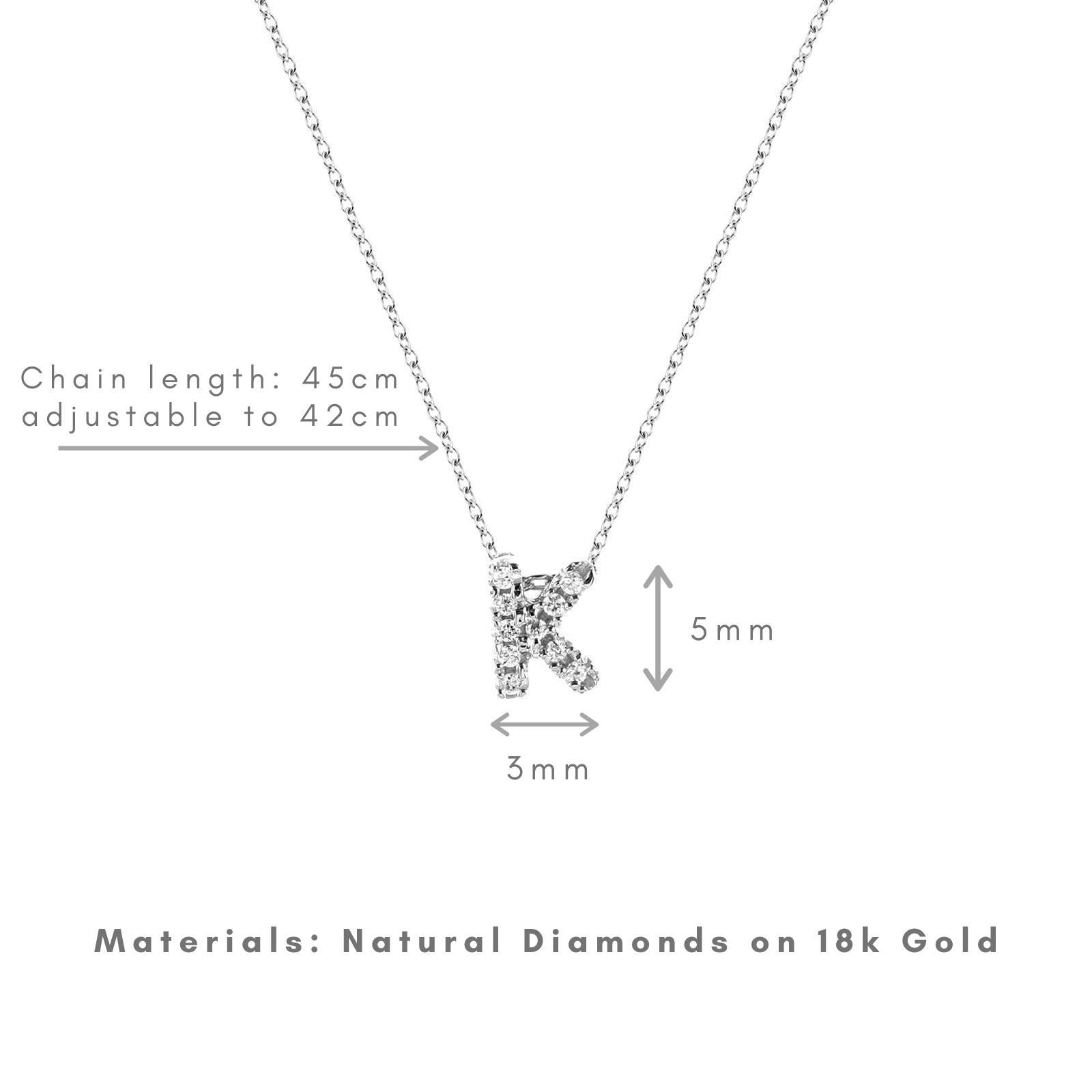 Bright, 18-karat White Gold Necklace with Diamond Pendant - K