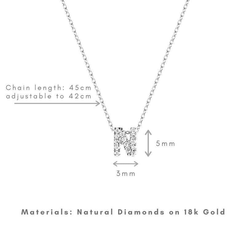 Bright, 18-karat White Gold Necklace with Diamond Pendant - N