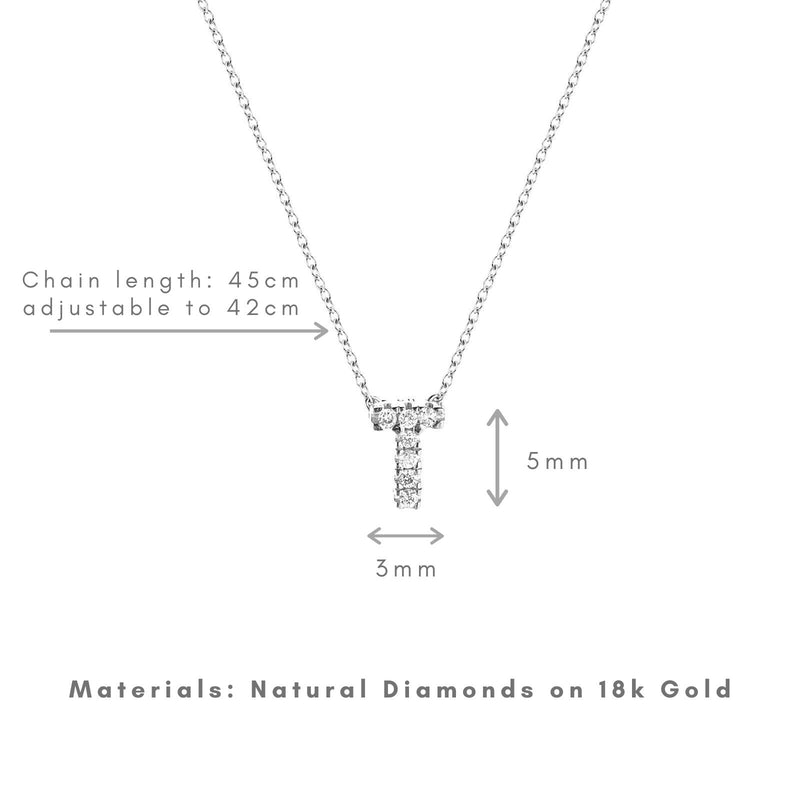 Bright, 18-karat White Gold Necklace with Diamond Pendant - T