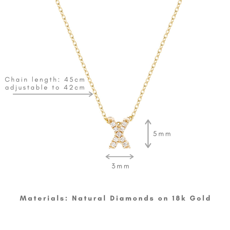 Shine, 18-karat Yellow Gold Necklace with Diamond Pendant - X