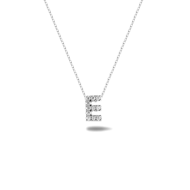 Bright, 18-karat White Gold Necklace with Diamond Pendant - E