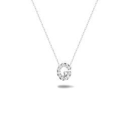 Bright, 18-karat White Gold Necklace with Diamond Pendant - G