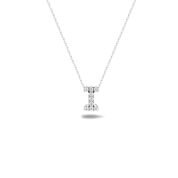 Bright, 18-karat White Gold Necklace with Diamond Pendant - I