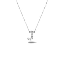 Bright, 18-karat White Gold Necklace with Diamond Pendant - J