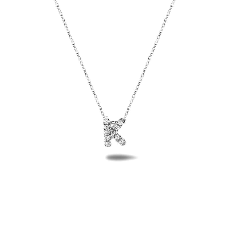 Bright, 18-karat White Gold Necklace with Diamond Pendant - K