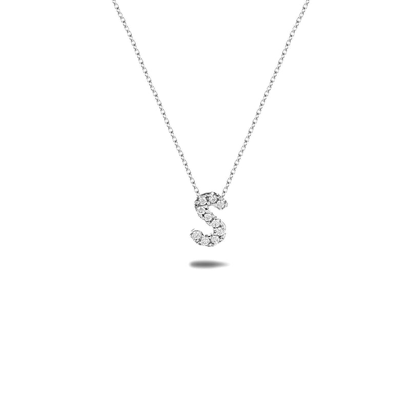 Bright, 18-karat White Gold Necklace with Diamond Pendant - S