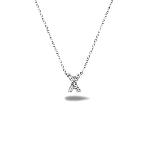 Bright, 18-karat White Gold Necklace with Diamond Pendant - X