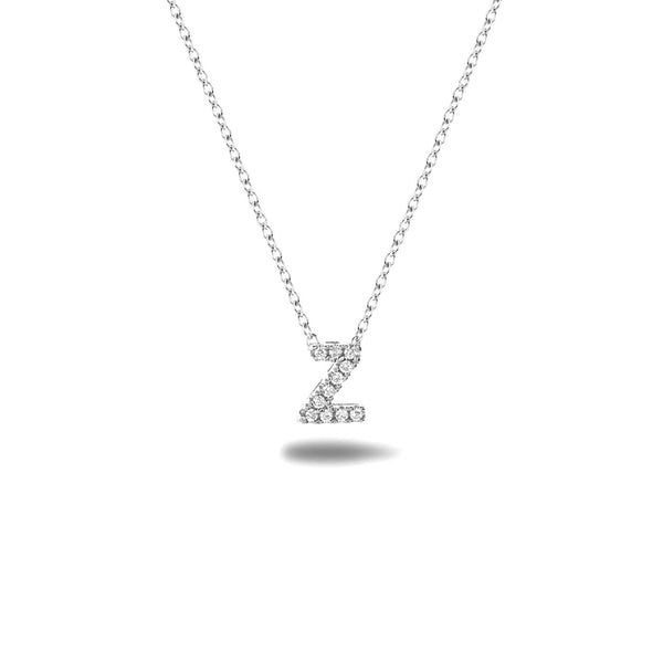 Bright, 18-karat White Gold Necklace with Diamond Pendant - Z