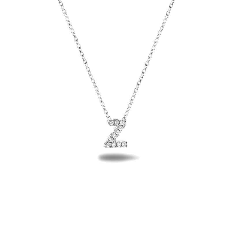 Bright, 18-karat White Gold Necklace with Diamond Pendant - Z